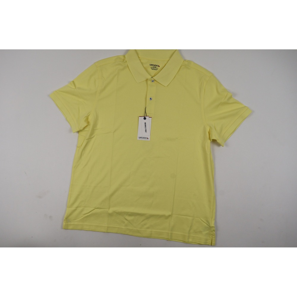 UNTUCKit Polo Damaschino Light Yellow Solid XL Supima Cotton NWT